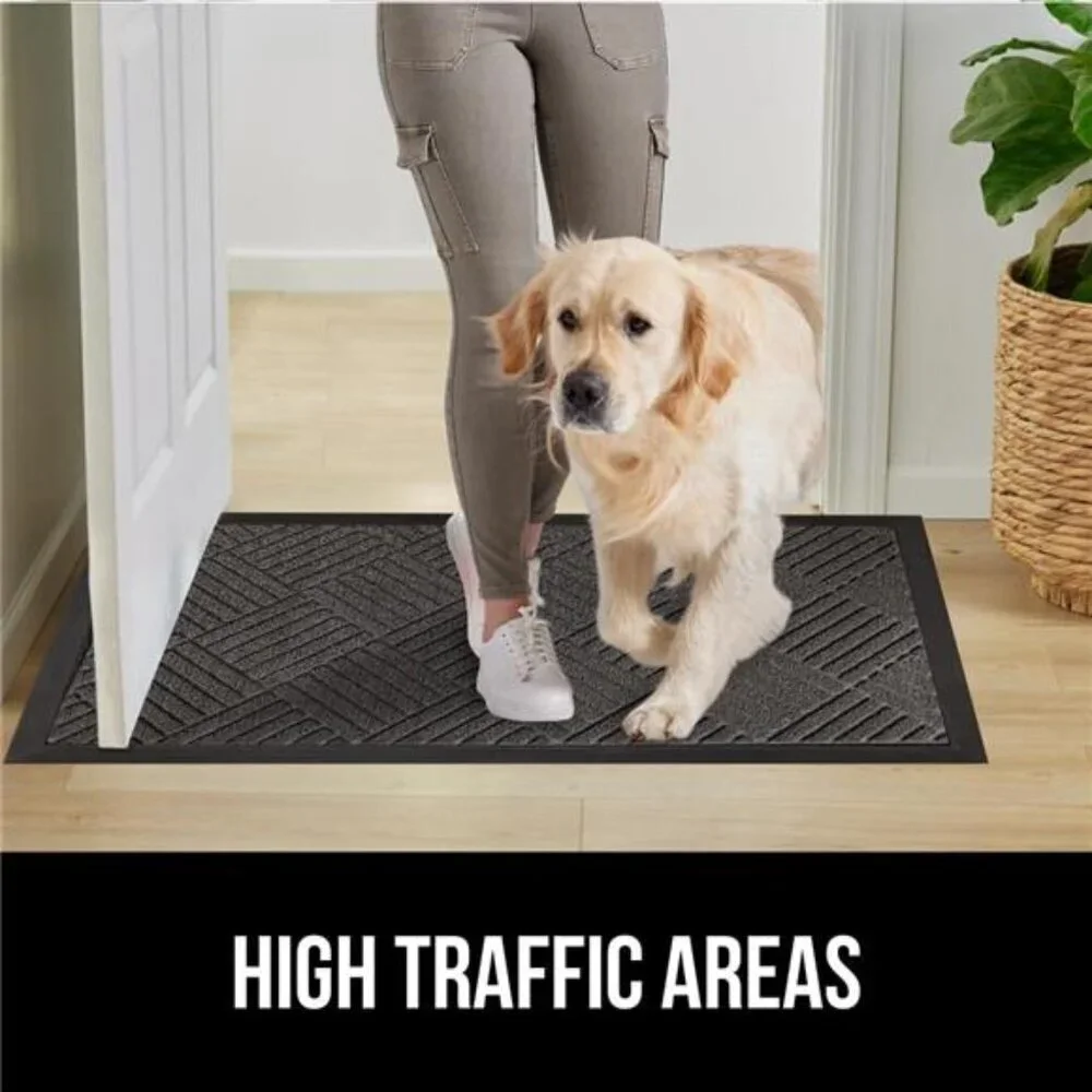 100% Waterproof All-Season WeatherMax Doormat, Durable Natural Rubber